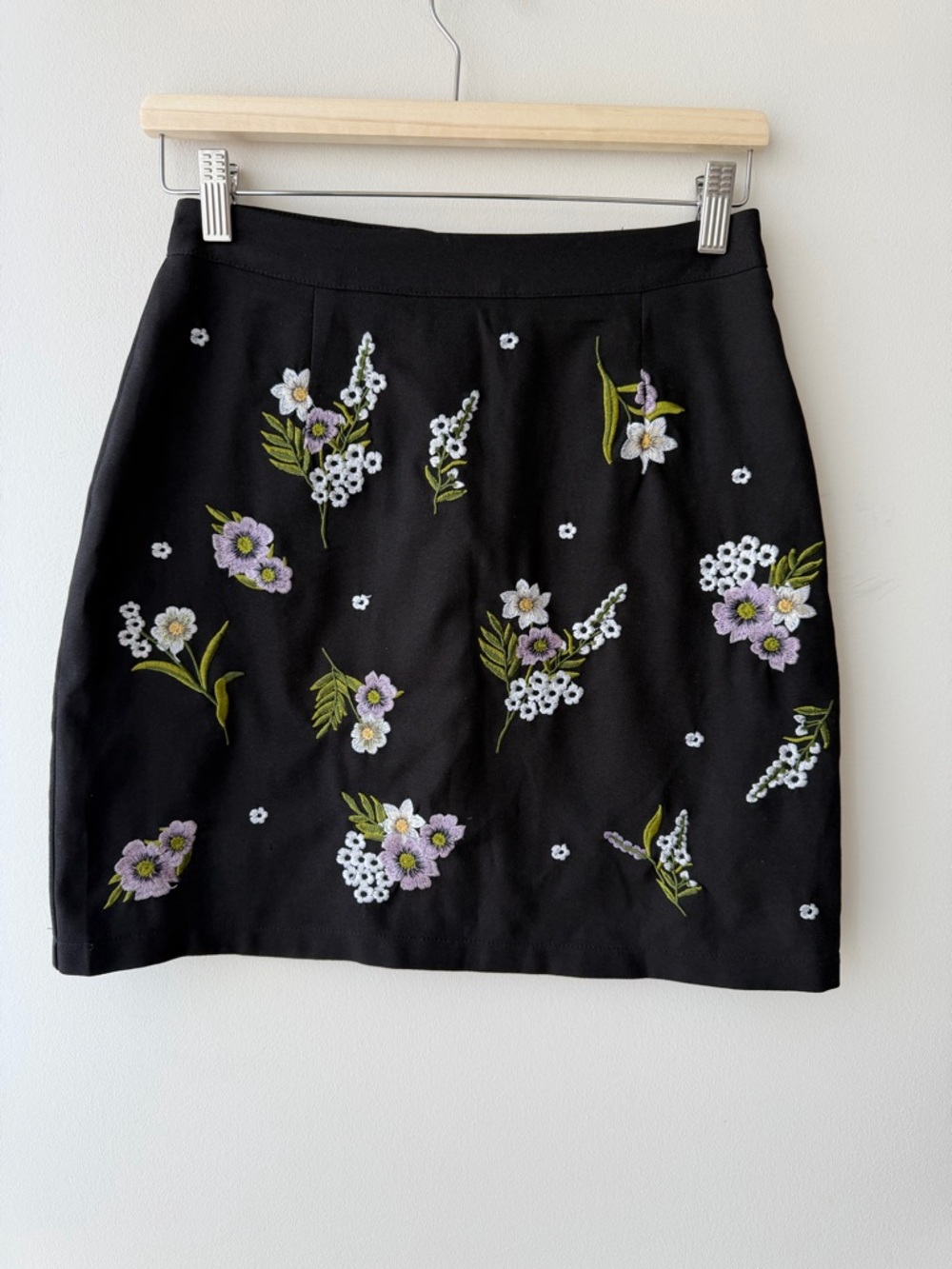 New Look Floral Embroidered Mini Skirt